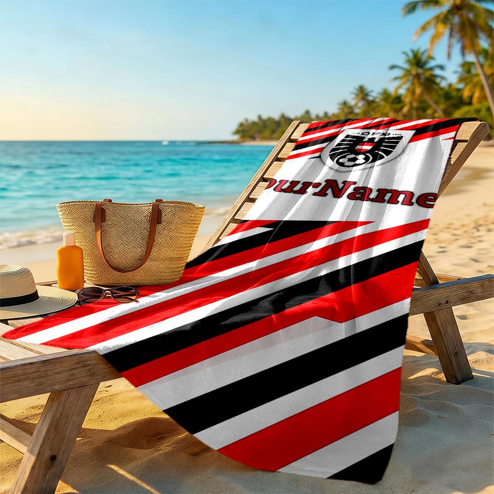 Eintracht Frankfurt Personalized Text Beach Towel Quickdry Soft Microfiber Perfect For Traveling Yoga Camping And Swimming