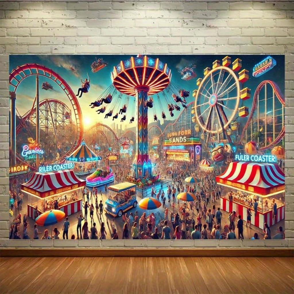 1 backdrop for an amusement park, suitable for home decoration, party decoration and as props for photography studios