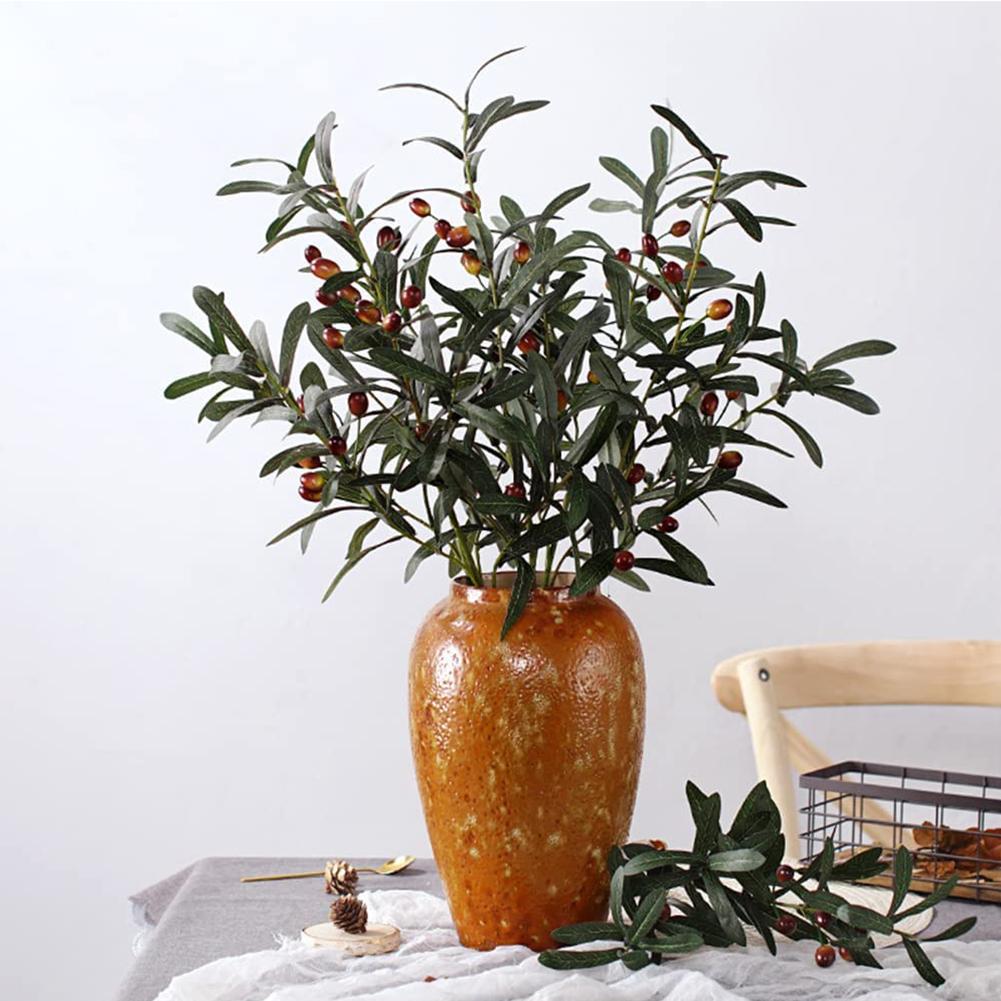 4 Forks Simulation Olive Branch Artificial Plants For Coffee Shop Wedding Home Flower Arrangement Decoration Photography Props