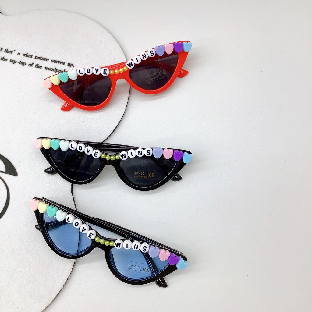 Детские солнцезащитные очки Cat'S Eye Love, модные солнцезащитные очки с защитой от ультрафиолета, солнцезащитные очки для мальчиков и девочек, солнцезащитные очки Tide