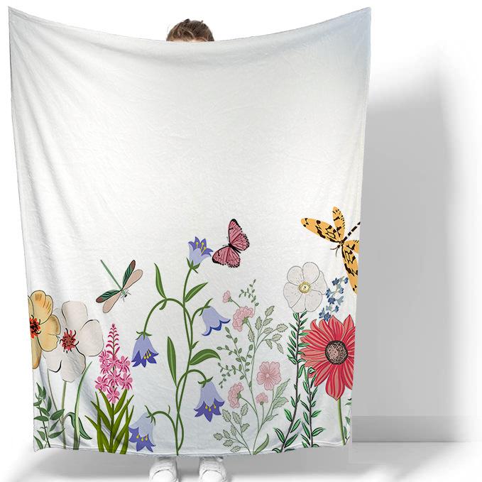 Простое фланелевое одеяло с цветочной тематикой, мягкое, легкое, теплое для гостиной, спальни, кровати, дивана, детей, взрослых, подарки