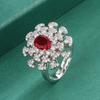 Холодный ветер инс легкий роскошный изумрудный высокий смысл кольцо женское ретро голубиная кровь рубин кольцо кольцо