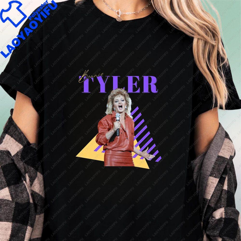 Bonnie Tyler Summer Trended Streetwear Short-Sleeved Unisex's and WoUnisex's Universal Pattern Large-Sized Comfortable T-Shirt