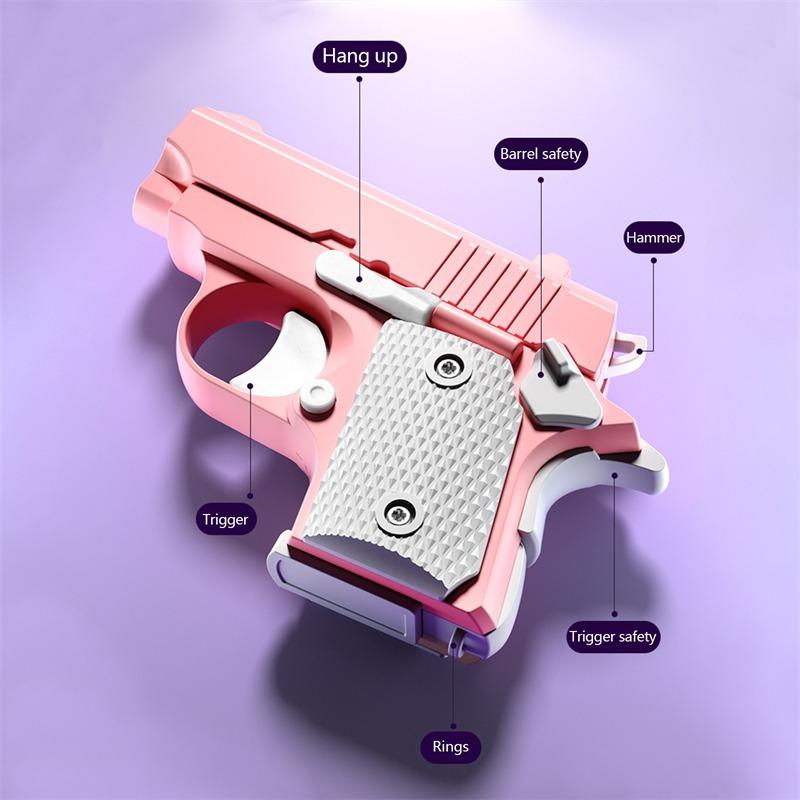 Mini 3D Model Gun 1911 Children's Toy Gun Kid's Toy Gun Non-Firing Bullets Toy Gun Rubber Band Launcher Collection Gift 1PC