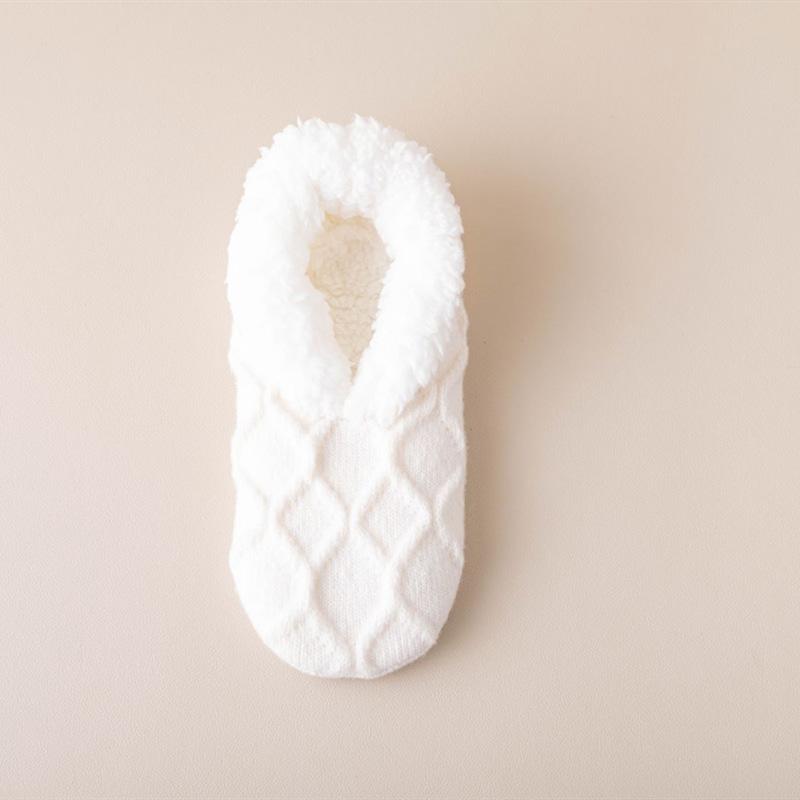 1 пара утолщенных теплых нескользящих носков для пола, бархатная обувь для домашнего использования, женская зимняя обувь