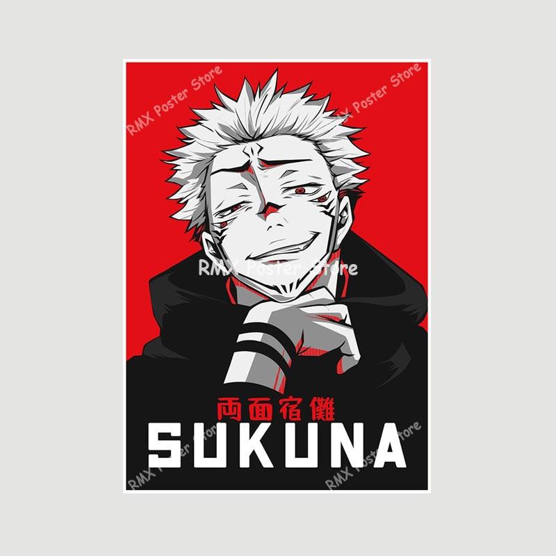 Белые бумажные постеры Jujutsu Kaisen, японские классические аниме-принты, украшение для дома, настенные наклейки, декор для гостиной, бара