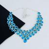 Ожерелье из серебра 925 пробы с драгоценным камнем Swiss Blue Topaz, серебряное ожерелье Swiss Blue Topaz для жены, ожерелье унисекс, подарок на Пасху