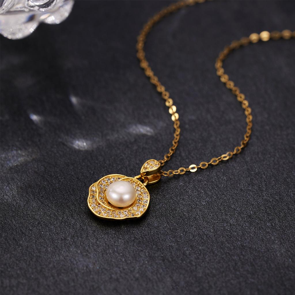 Ожерелье из жемчуга камелии из стерлингового серебра S925, женская мода, легкая, роскошная, с розой, ключичная цепочка в стиле ретро, высокое чувство