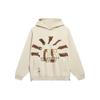 Li Ning Basketball Series Printed Letter Hooded Pullover Fleece Sweatshirt Unisex Sweatshirt Light-Milk-Brown AWDT085-1