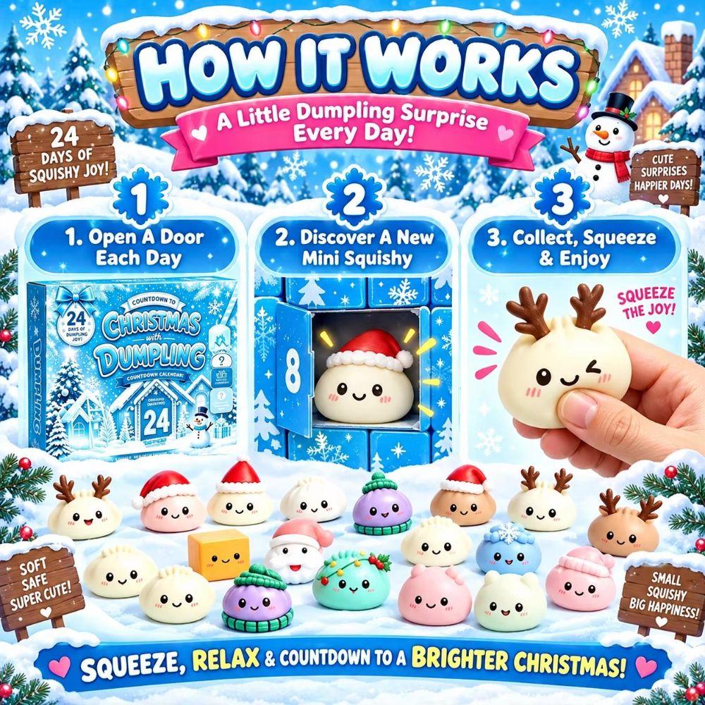 24Pcs Dumpling Squishy Pinch Toy Kit Countdown Calendar Slow Rising Squeeze Toy Holiday