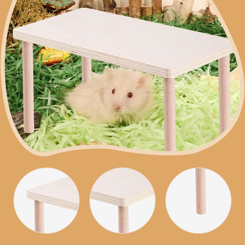 Деревянная платформа-игрушка для хомяка, многофункциональная, с ножками, декор, аксессуары для клетки для