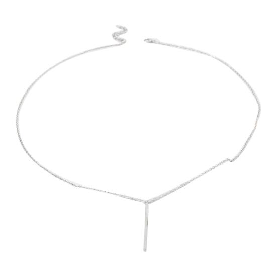 Alloy Long Vertical Bar Pendant Chain Y Necklace Women Party Jewelry