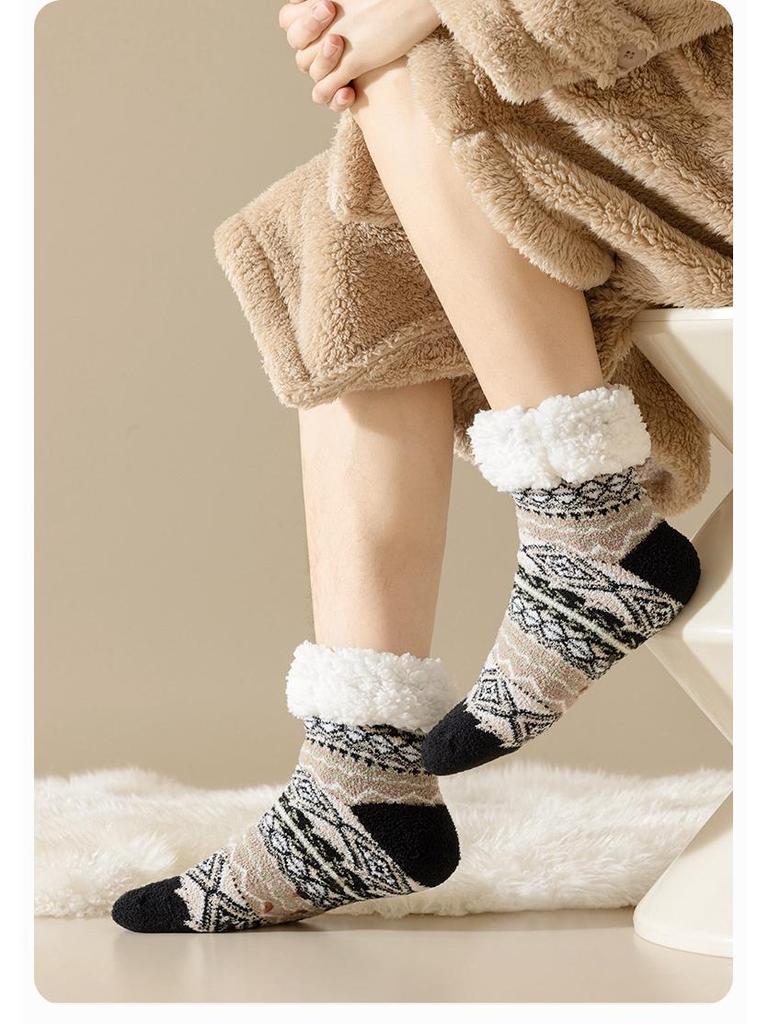 Мужские носки средней длины из овечьей шерсти — толстые, теплые, дышащие, впитывающие пот, идеально подходят для осени и зимы.