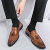 Fashion New Style Business Men Loafers Shoes High Quality Leather Shoes Casual Formal Wedding Party Slip On Pointed Dress Shoes Man