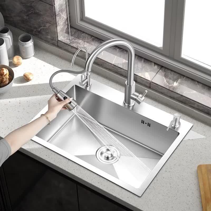 TLXT Thickened Stainless Steel Single Kitchen Sink