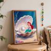 Disney digital oil painting art painting mermaid underwater pearl handmade diy home decorations