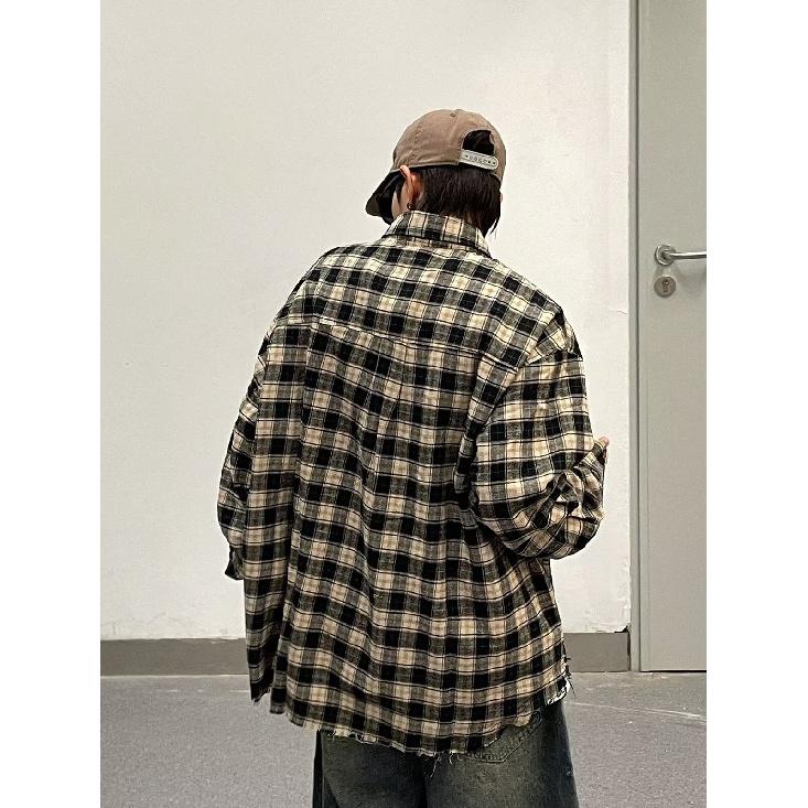 Рубашка с длинным рукавом с буквенным принтом 2024 года в японском стиле в стиле Гонконга, свободная рубашка для мальчиков, летнее модное универсальное повседневное пальто