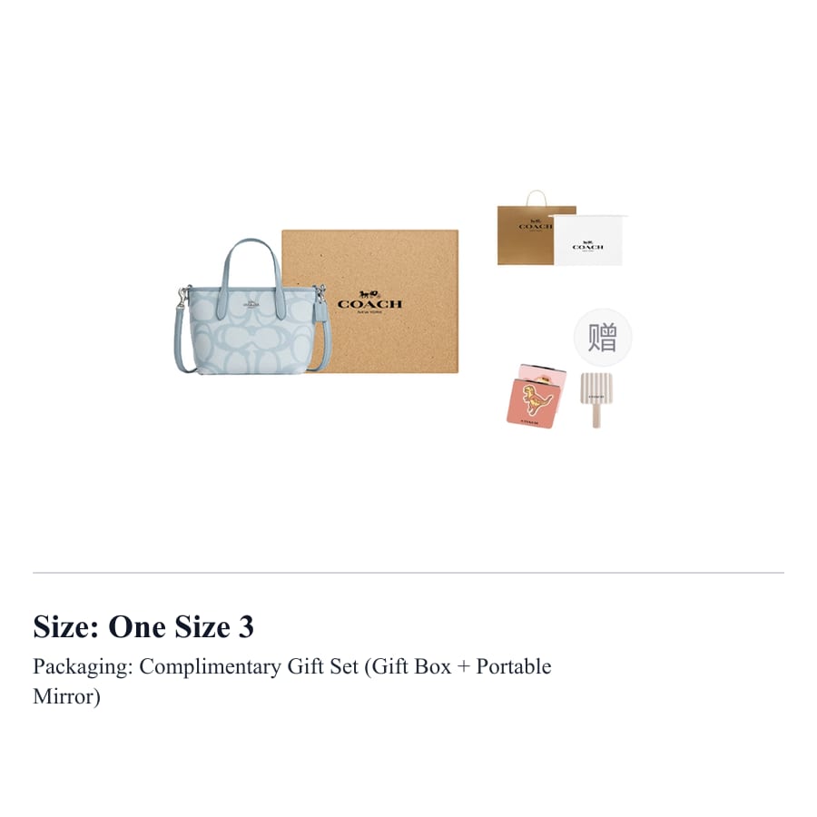 COACH City Coated Canvas Tote Bag, Shopping Bag, Shoulder Bag, Handbag Mini Women's Ice Blue CBM64-SVNB9