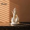 Modern Sculpture for Living Room 3D Printed Abstract Flame Sculpture, Minimalist Twisted Art Sophisticated Home Office Decor Statue Desk And