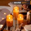 Tyawon Glass Battery Operated LED Flameless Candles with Remote and Timer, Real Wax Candles Warm Color Flickering Light for Festival Wedding Home