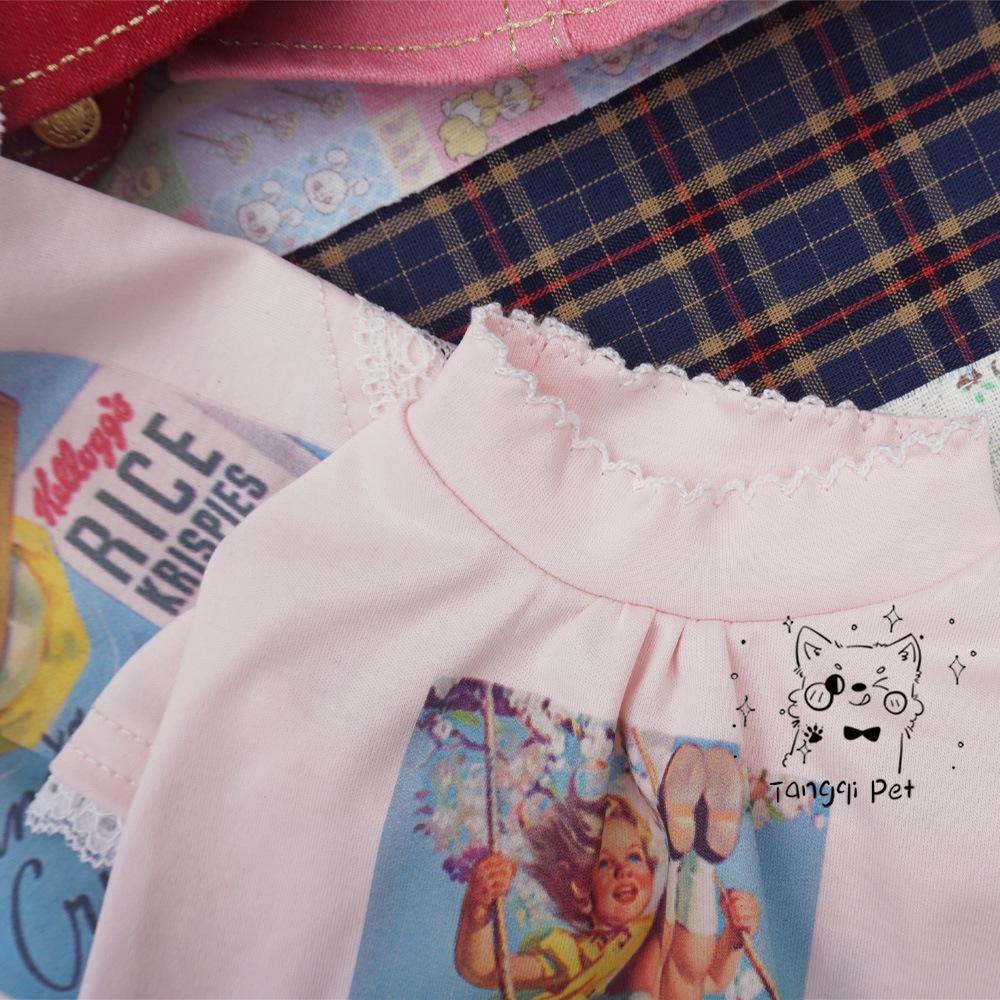 Домашний кот собака игривый принт классическая футболка в японском корейском стиле для маленьких щенков