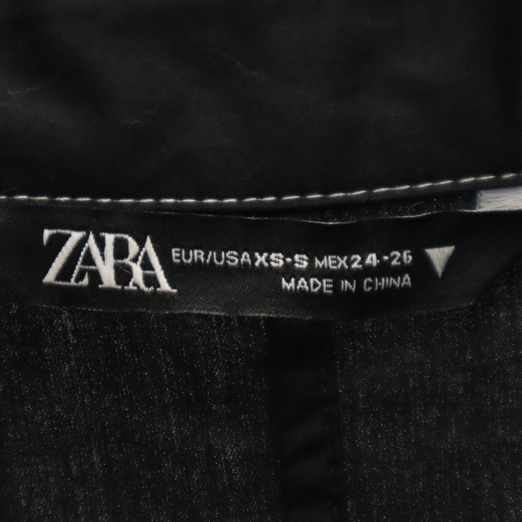 Неиспользованная ZARA Рубашка оверсайз с коротким рукавом XS-S черная Женская Б/У