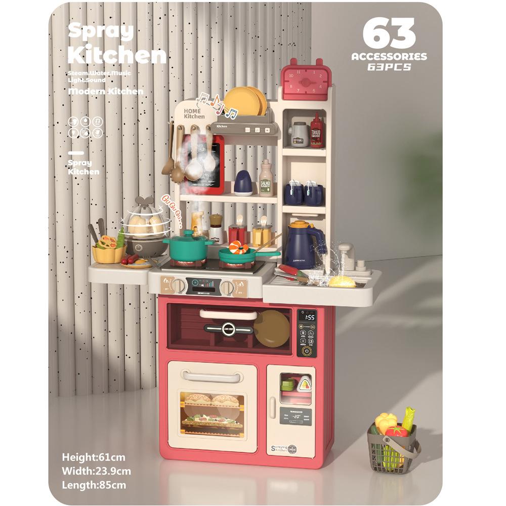 Игровой домик детский свет музыка 93 см паровой выход распылитель воды кухонная утварь столовый набор игрушки
