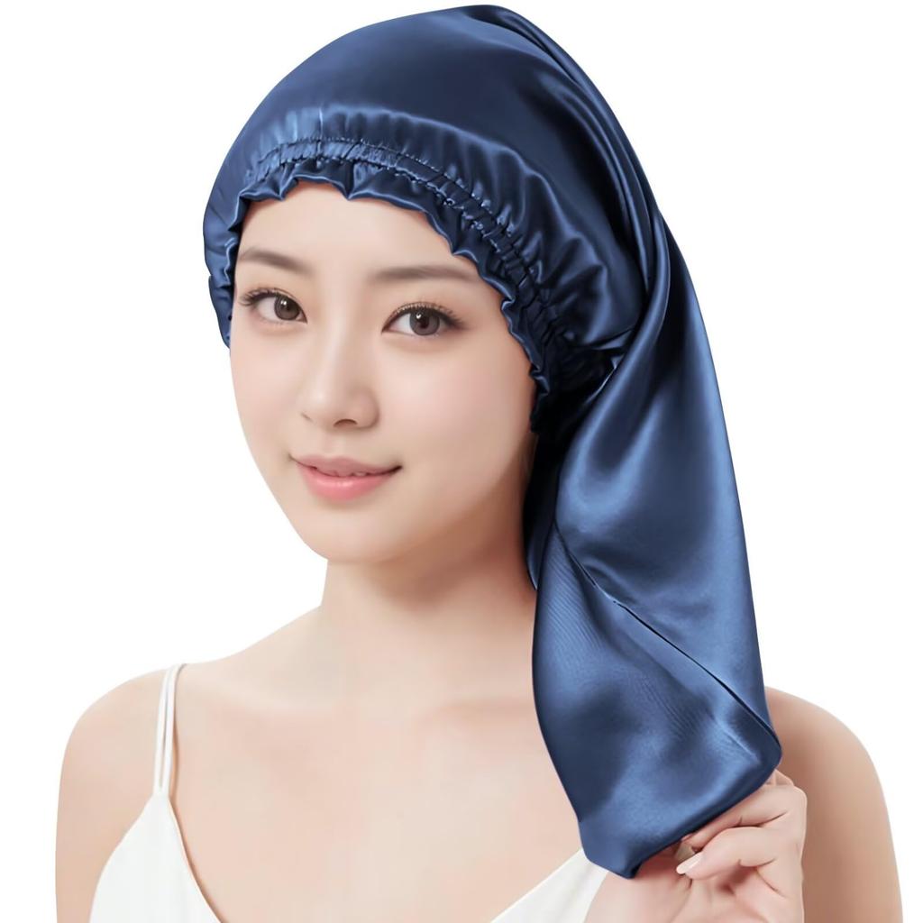 Silk Nightcap for Long Natural Elastic String Cylindrical Hair Beautiful Long Hair Prevents Split Ends and Reduces Moisturizes Beautiful for Birthday