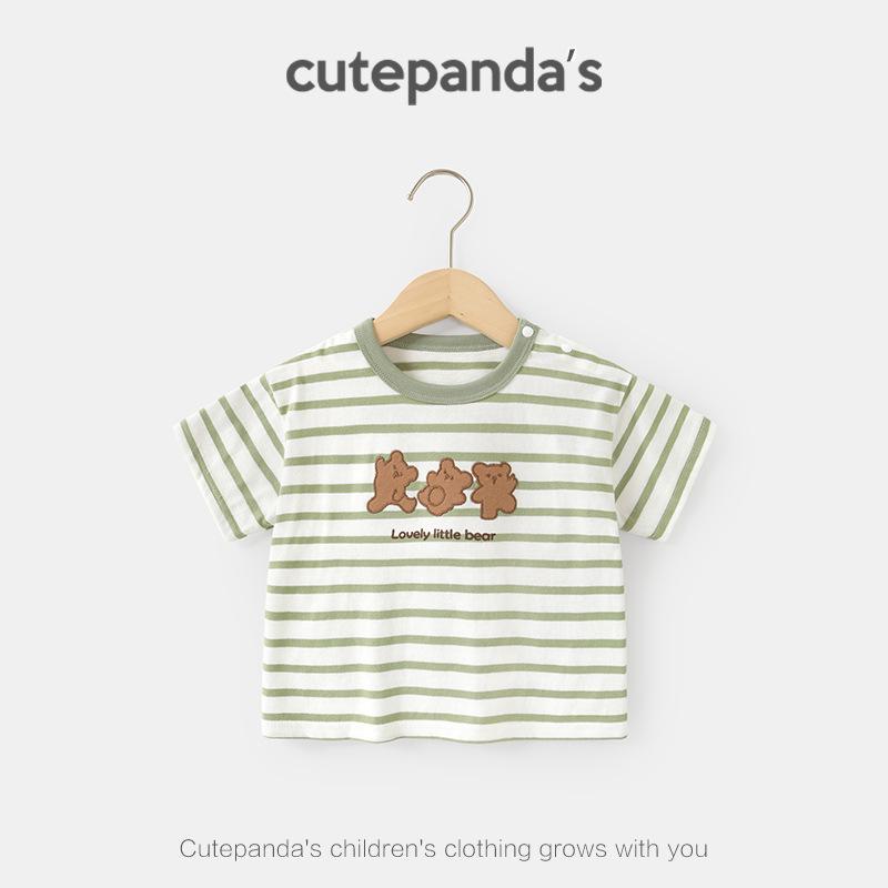 Одежда для малышей, повседневные футболки с короткими рукавами, летняя одежда для мальчиков и девочек, детские летние топы с половиной рукавов