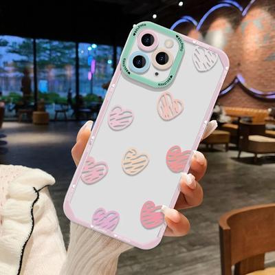 Милый чехол для телефона INS в Корейском стиле с розовым сердечком для iPhone 15 Pro, чехол для iPhone 14 Pro Max 11 12 13 Mini XR XS X 7 8 Plus SE, мягкий чехол