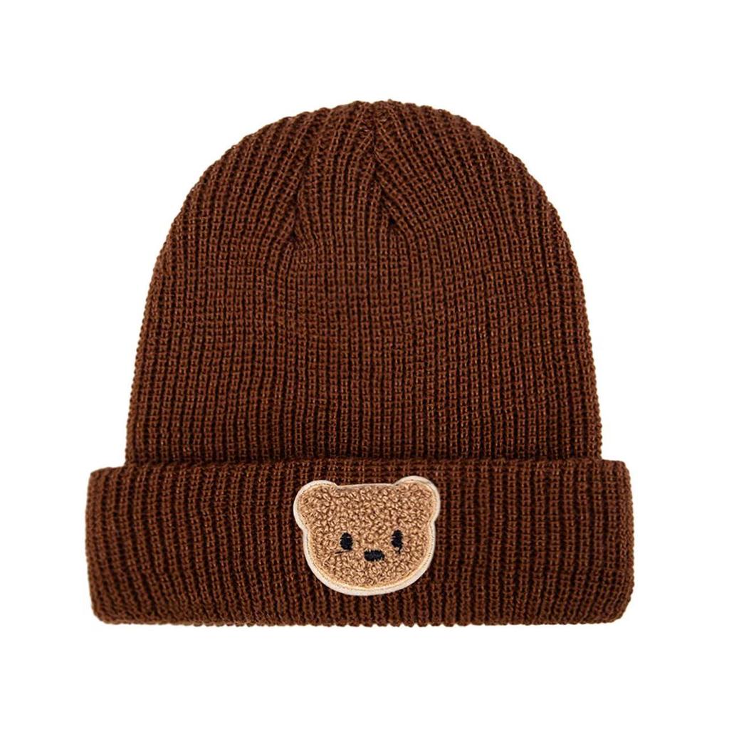 Cute Cartoon Bear Knitted Baby Hat Soft Warm Crochet Infant Toddler Beanie Kids Boys Girls Autumn Winter Pullover Cap