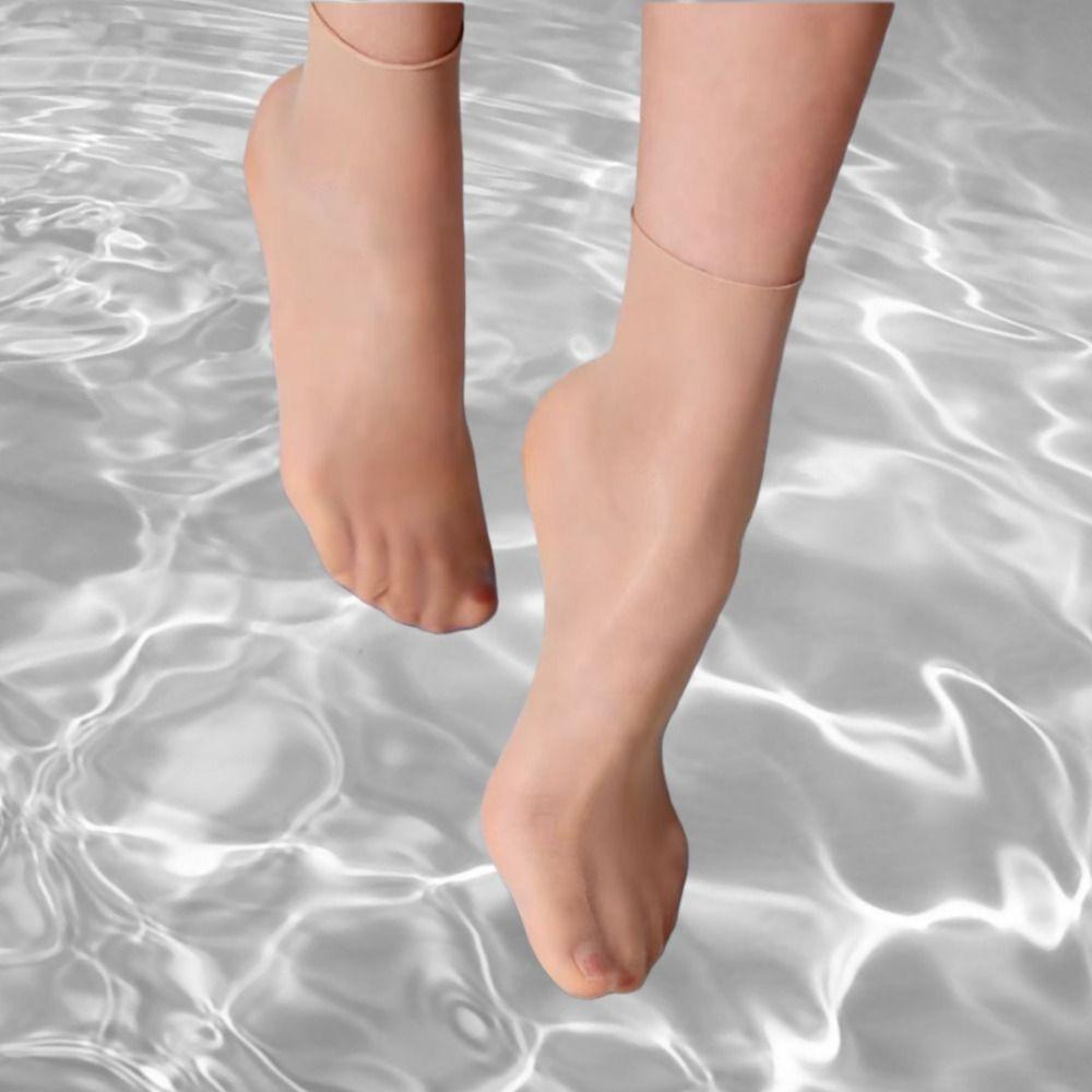 Breathable Satin Shiny Oil Glossy Socks Solid Color Short Socks New Costume Party Socks