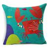 Exquisite 18" Blue Sea Animal Cotton Linen Cushion Cover For Stylish Living Spaces