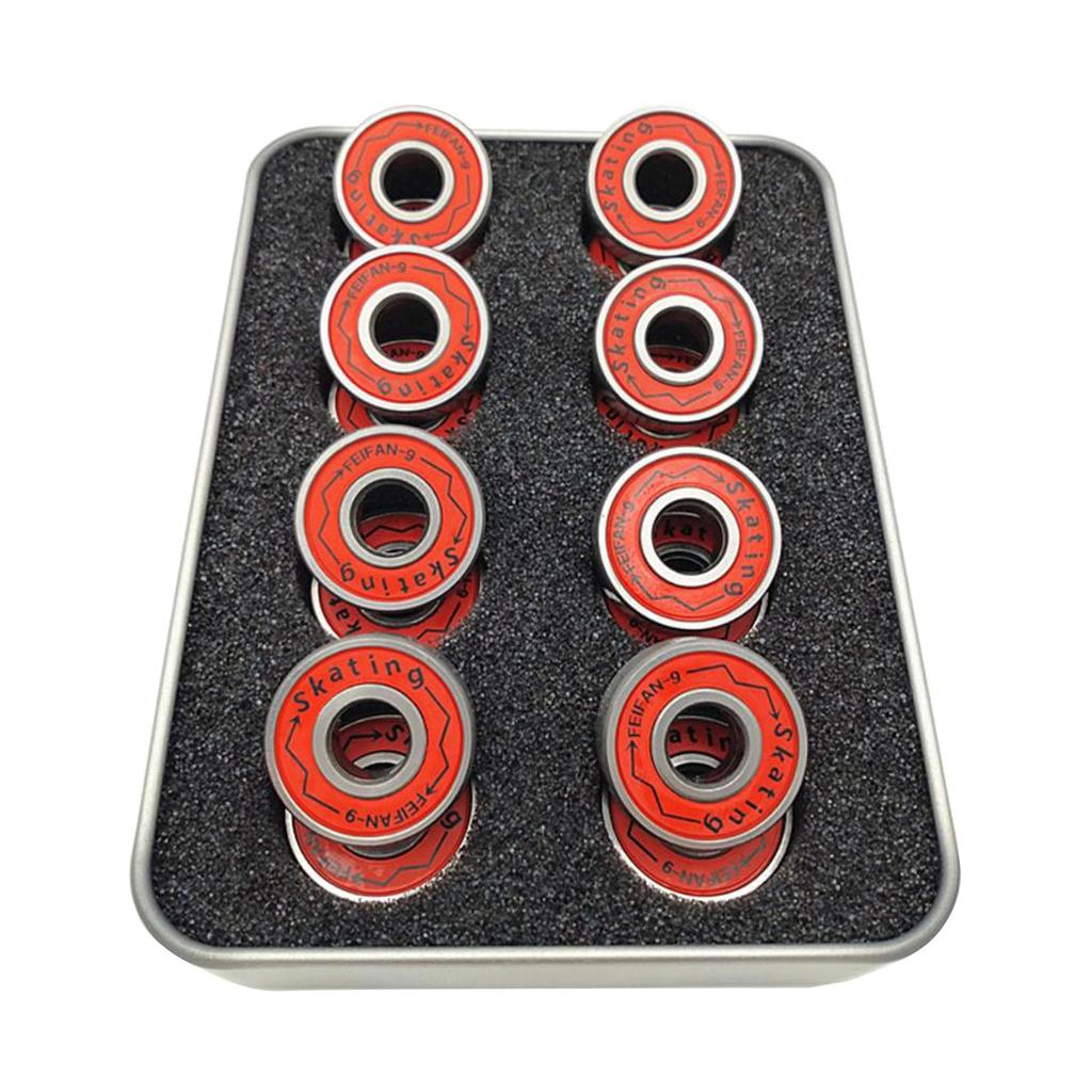 16x Skateboard Bearings Pro Bearings ABEC-9 Storage Box for Skate Board