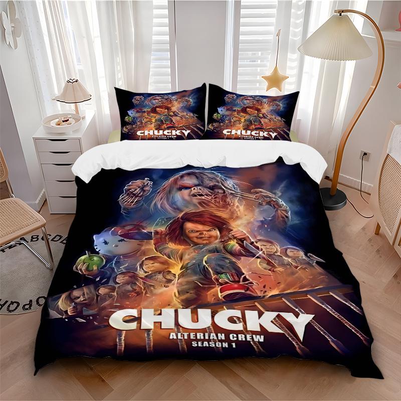 3pcs Chucky Alterian Crew Season 1 Design Printed Quilt Set Soft and Comfortable Quilt Cover for Bedroom Set .H014