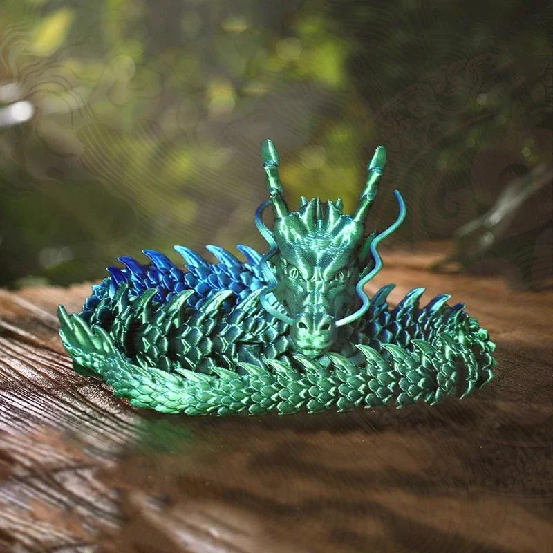 30 см Забавная подвижная модель дракона с шарнирами, 3D-печать, китайский дракон Шэньлун, поделки, украшения, игрушка, домашний декор, подарки