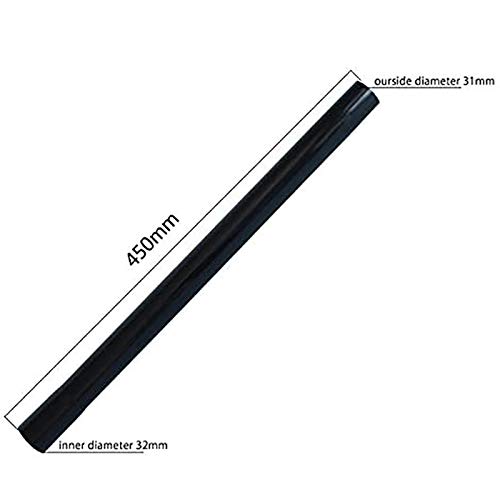 Universal Vacuum Cleaner Extension Tube 32mm Inner Diameter Plastic Flexible Hose Connector Black Set of 2