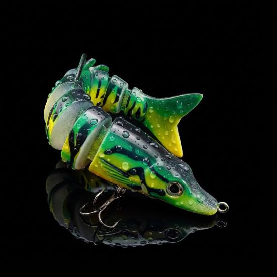Eight Segment Swimbaits 13CM/17G Multi-Jointed Fishing Lure, Realistic 8-Section Swimbait with Hooks, Durable Lure Bionic Hard Artificial Bait