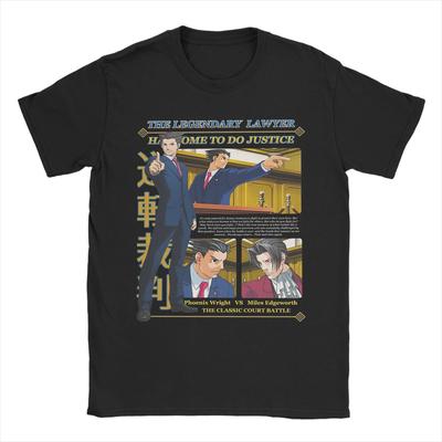 Ace Attorney Феникс Наряд Мужчины Женщины Футболка 100% Хлопок Футболка Графическая Печать Футболка Одежда