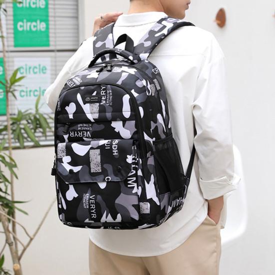 Студенческий рюкзак с камуфляжным дышащим ремешком, легкая сумка для книг большой емкости, школьная сумка, дорожная