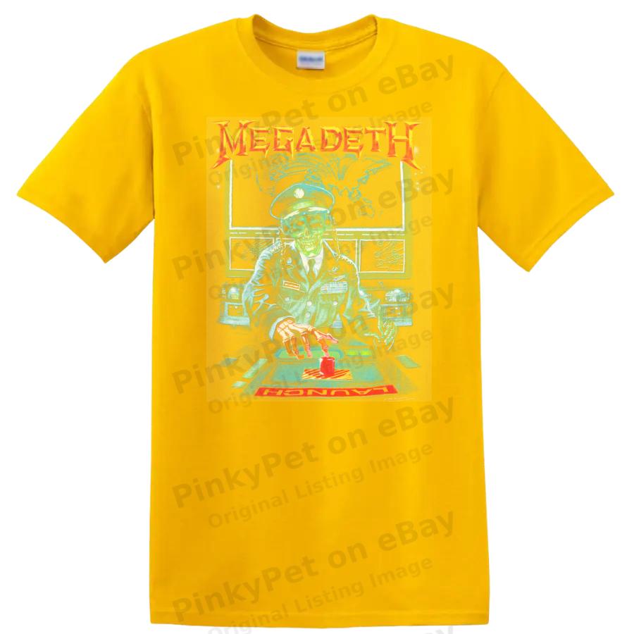 Skeleton Officer Launch Button T Shirt Graphic Art Heavy Metal Tee