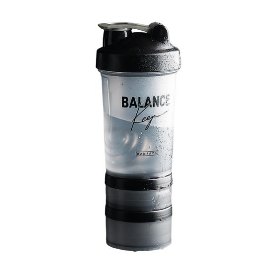 1 шт. Бутылка-шейкер 500 мл Большой емкости Герметичная Ударопрочная Нескользящая с ручкой Миксер для протеина Спортивная бутылка для воды с таблетницей Для фитнеса