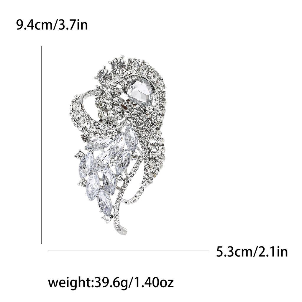 Vintage Style Flowers Cluster Brooch Pin Rhinestone Crystal Woman Corsage Party Gift Jewelry Accessories