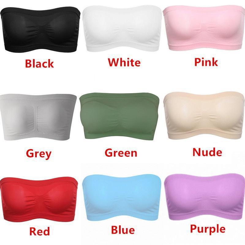 Women's Tube Top Strapless Bandeau Bra Underwear Women Bralette Seamless Strapless Tops Hollow Wrapped Chest Bras