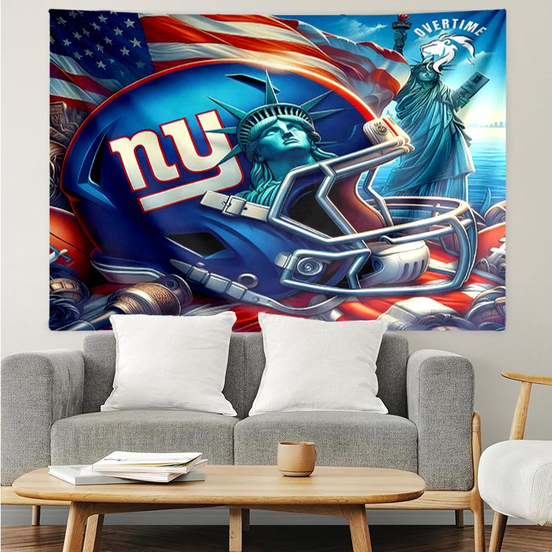 Гобелен с логотипом New York Giants для спальни, эстетичный гобелен для класса, настенное панно для гостиной, общежития, офиса, идеальный креативный подарок