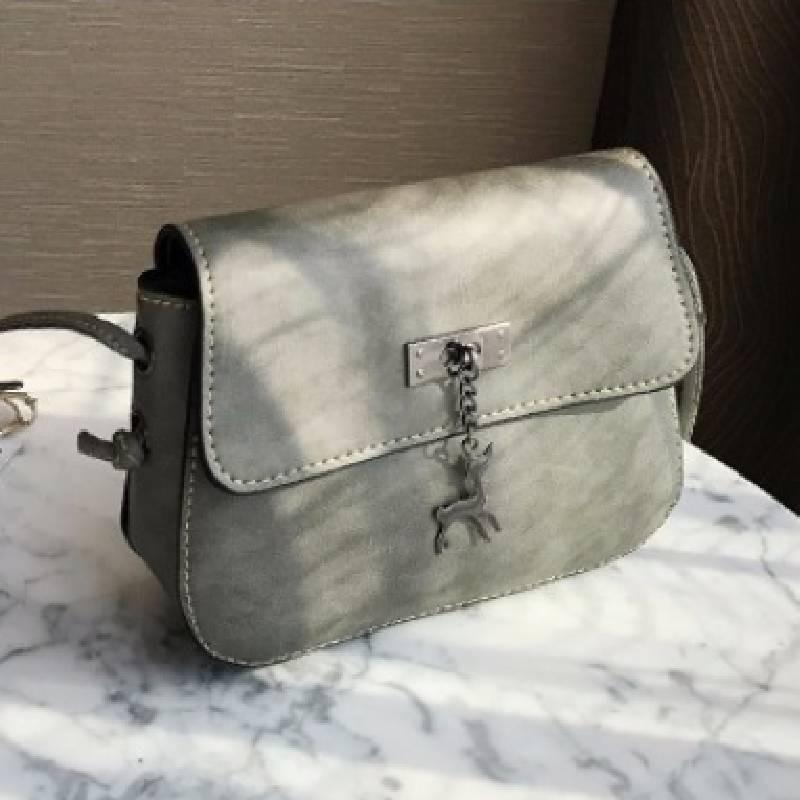 Ретро Однотонный Подвеска-Олень Сумка-Седло Crossbody Наплечная Сумка Квадратная Сумка из ПУ