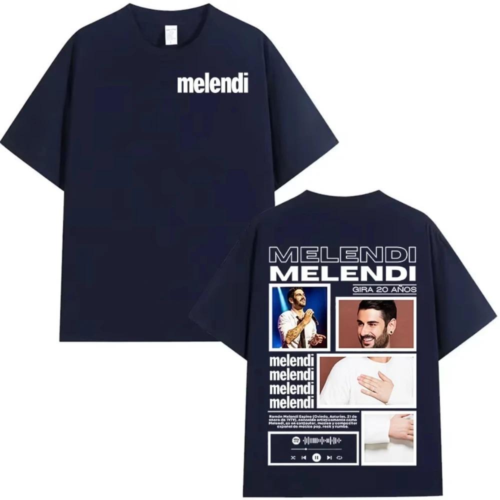 Rapper Melendi Tour 2026 Album Merch T-Shirts Mens Women Vintage Oversized Cotton T-shirt Y2K Casual High Quality Short Sleeve T Shirt