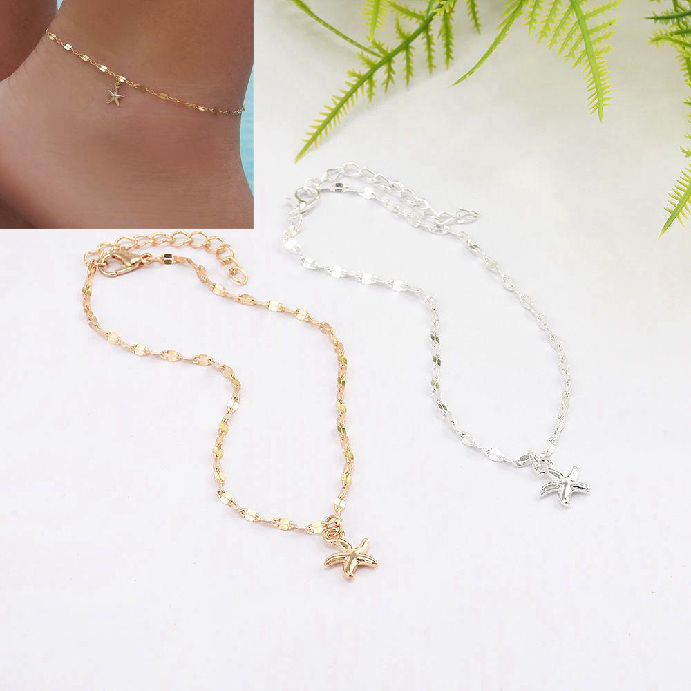 Jewelry Gold Plated Sandals Anklet Ankle Chain Foot Bracelet Starfish Pendant