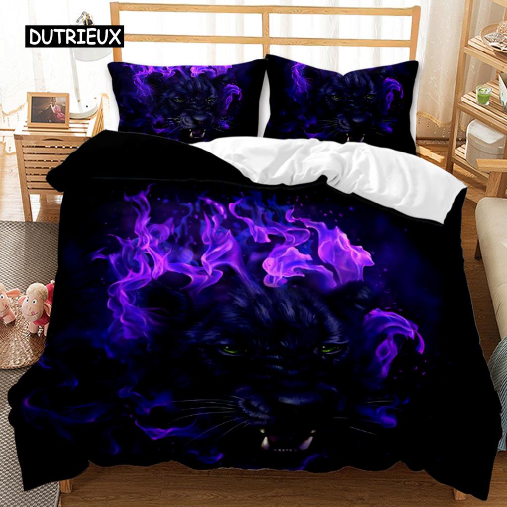 Комплект постельного белья Ferocious Cat African Blue Ferocious Cat Wildlife Twin Комплект постельного белья Double Queen King Size Полиэстеровый чехол для одеяла