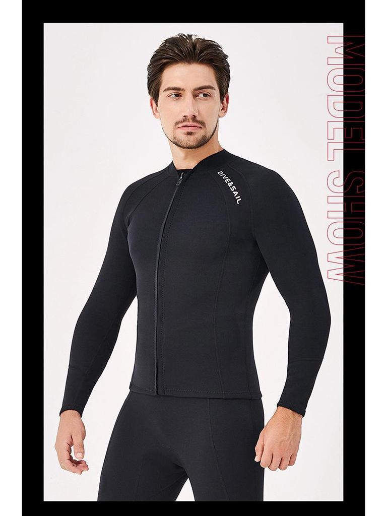 2MM Men's & Women's Long Sleeve Split Top Diving Suit - Thickened for Cold Protection, Ideal for Swimming, Snorkeling, Surfing.